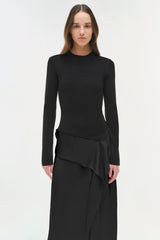 Ornella Knit Satin Midi Dress
