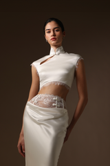Lila Satin Top