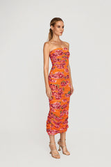 Farrah Ruched Midi Dress