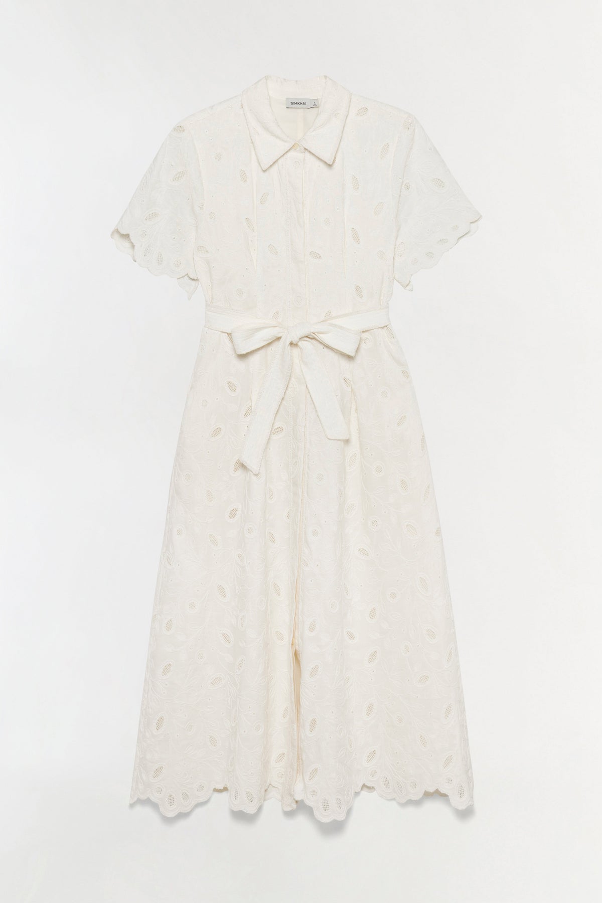 Audria Belted Linen Midi Dress