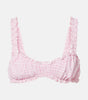 Simkhai Ruffled checked bikini top