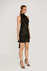 Penny Backless Satin Mini Dress
