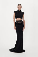Lila Satin Top
