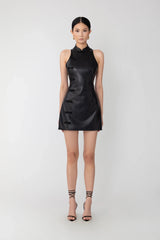 Sharon Faux Leather Mini Dress