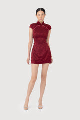 Ren Satin Jacquard Dress