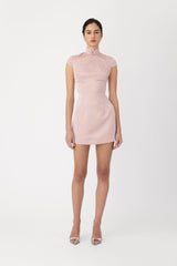 Cara Satin Jacquard Mini Dress