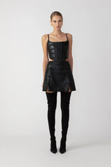 Nadia Faux Leather Corset Top