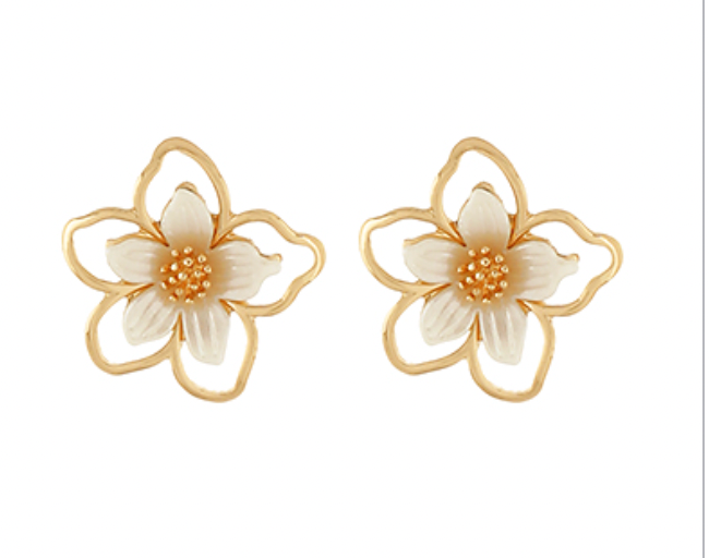 Gold Petal Earrings