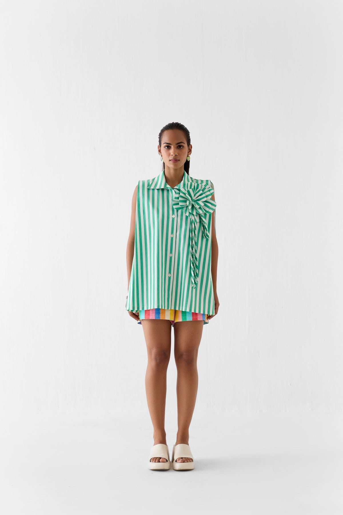 Mint Shirt With Flower