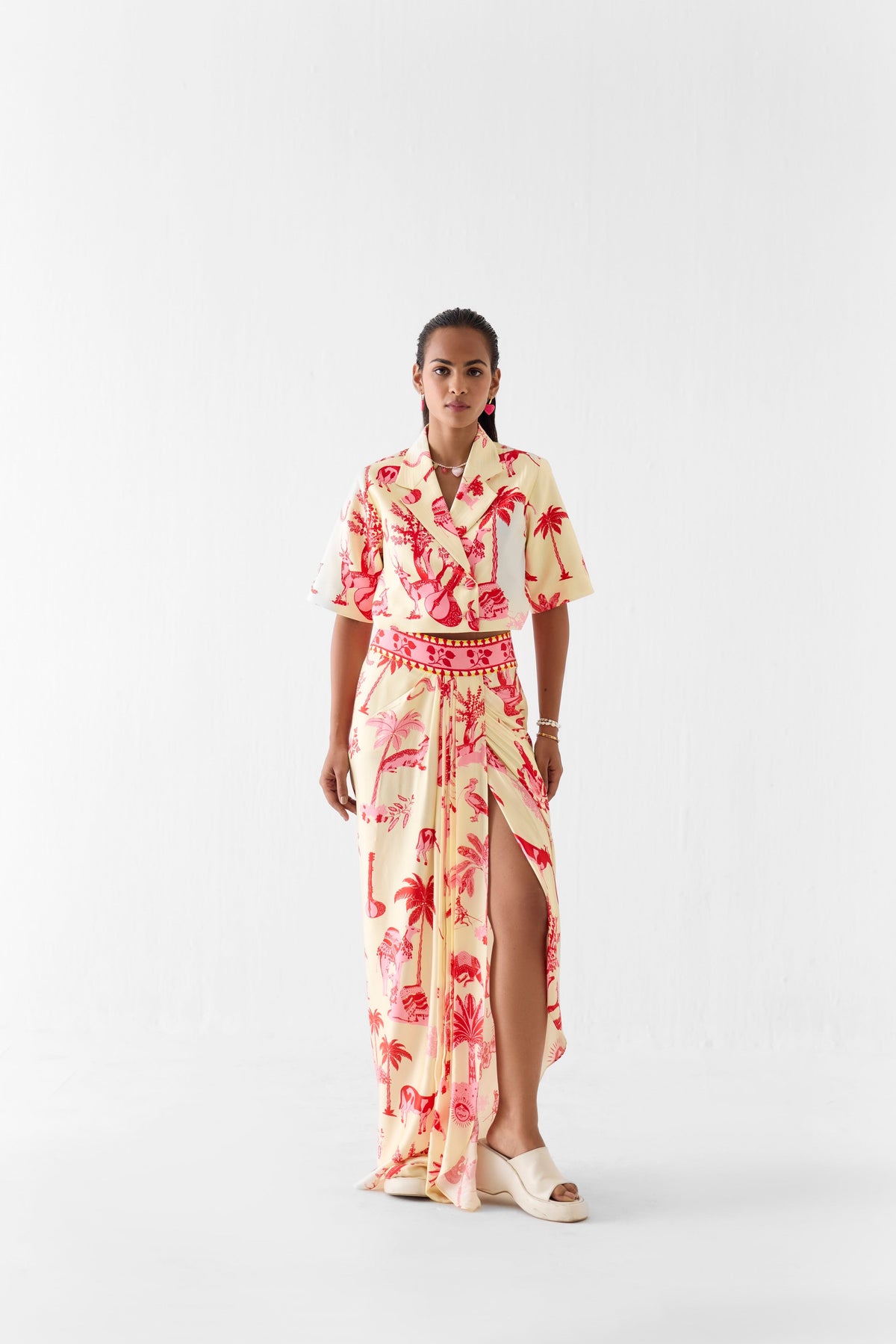Sawai Crop Blazer And Skirt Co-Ord