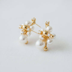 Pearl Cluster Drop Earrings