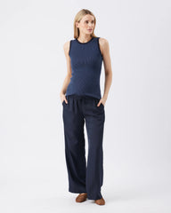 Tamara Satin Pull-On Pant Midnight