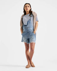 Denim Short Overalls Pale Blue