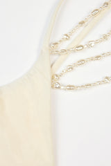 Multi-Strap Cheeky Bikini Bottoms  in Pearl