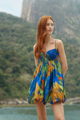 Blue Banana Grapes SleevelessMini Dress