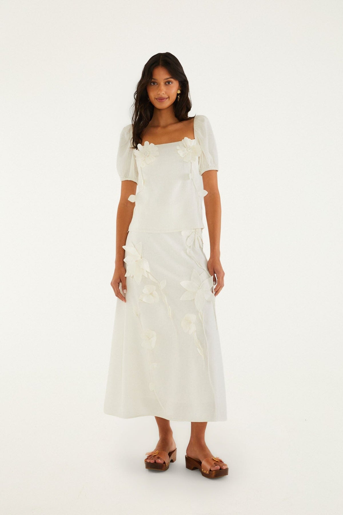 Off-White 3d Flowers Midi Dress