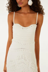 off-white palm tree strapless knit maxi dress